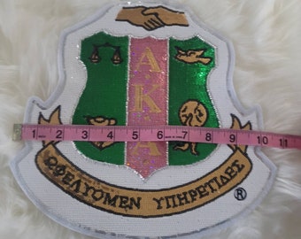 Alpha Kappa Alpha AKA Chenille Shield Iron-on Embroidery Patch