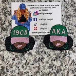 Pretty Girl Hat Patch, ONE PATCH per order, Patches, 1908, Skee Wee, AKA, Alpha Kappa Alpha Gifts, Ivy and Pearls