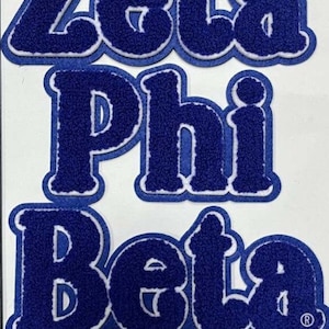 Parche Zeta Chenille, Chaquetas, Camuflaje, Bricolaje, Parches, RTS,1920, Hermandad de mujeres, Azul y Blanco