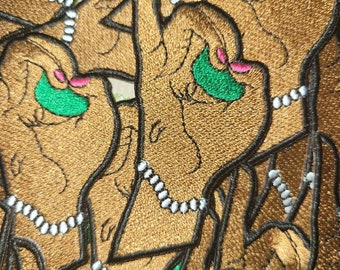 Pinkies Up Patch-Small, 1908, HBCU, Patch, Pink and Green, Pearls, Camo Jackets, One Patch Per Order