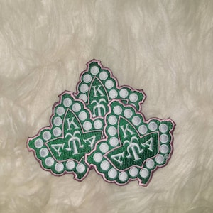 AKA Pearls and Ivy patch,  patches, 1908, Pink and Green Patch, DIY Patches, Patches, ONE Patch Per Order