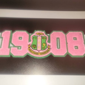 1908 Chenille Patch, Patches, Pink and Green, Ivy Patch, AKA Patch, Pretty Girls, Gifts, DIY Gifts, One Patch Per Order