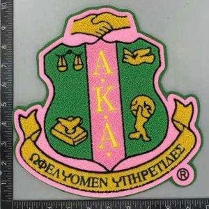 Shield Chenille Patch, Jackets, Camo, DIY, Patches, RTS, AKA, Alpha Kappa Alpha, 1908. Ivy