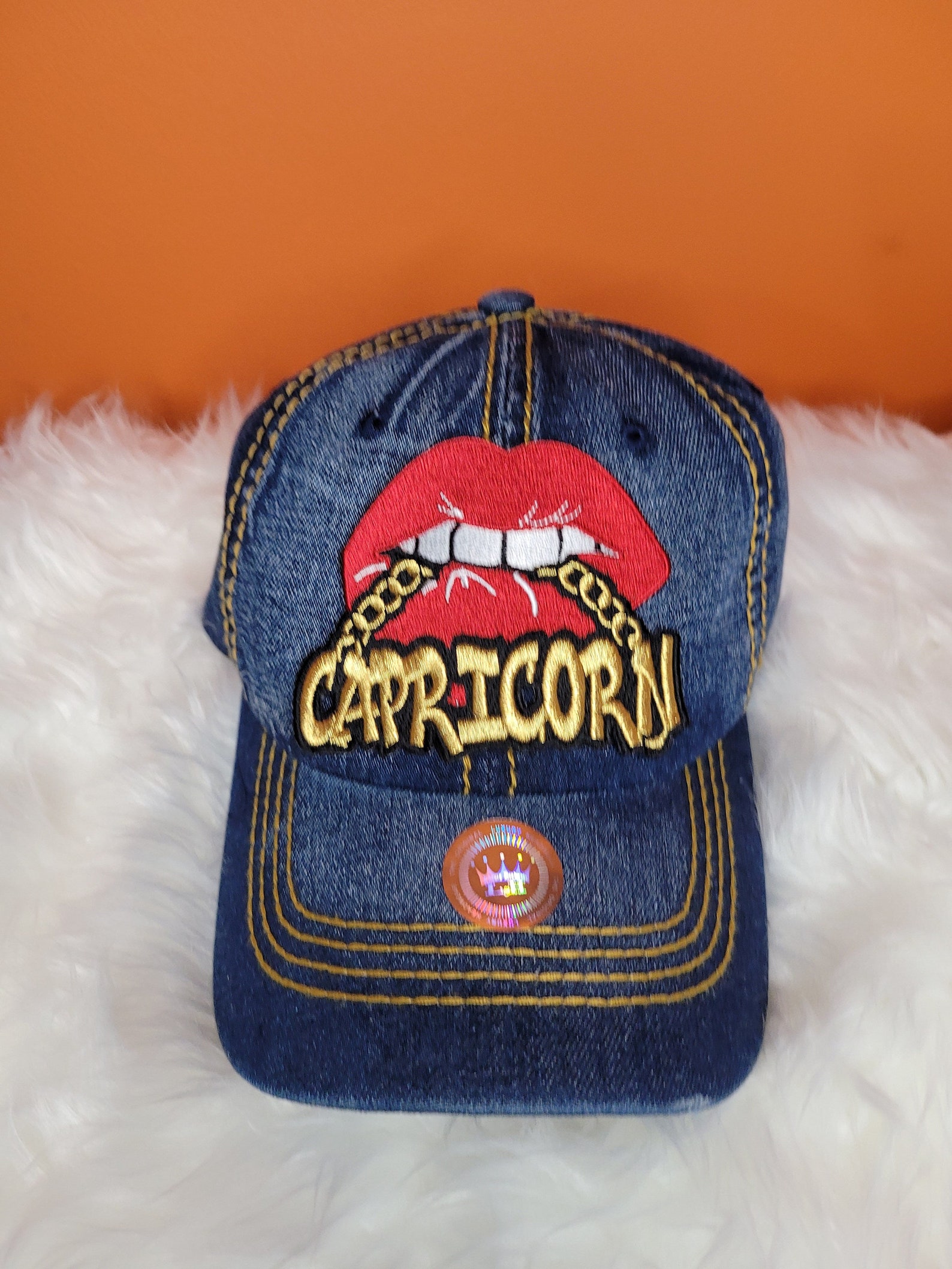 Zodiac Sign Hat Zodiac Capricorn Denim Hat Hat Ladies Etsy
