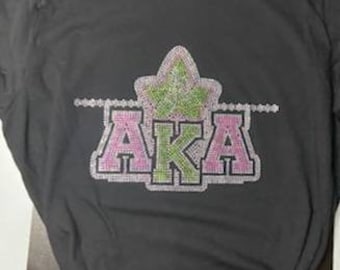 AKA Ivy W pearls Bling Tee Bling T shirt 1908 AKA Sorority Gifts Etsy