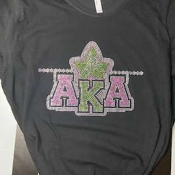 AKA Ivy w/Pearls Bling Tee, Bling T-shirt, 1908, AKA, Sorority, Gifts