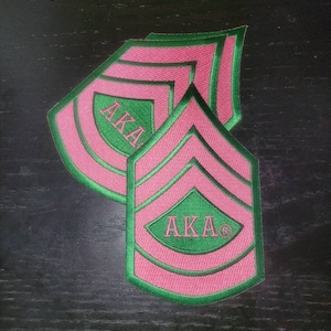 AKA Striped Patch, 1908, Patches, DIY, Pink and Green, One Patch Per Order