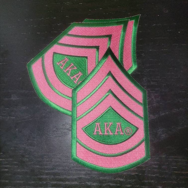 AKA Striped Patch, 1908, Patches, DIY, Pink and Green, One Patch Per Order