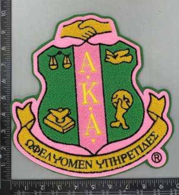 Alpha Kappa Alpha AKA Chenille Shield Iron-on Embroidery Patch