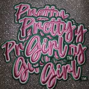 Pretty Girl-patch, patches, 1908, roze en groene patch, één patch per bestelling