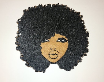 Afro Girl Patches, Black Girl Magic Patches, Stickerei, DIY, Camo Jacken, Jeansjacke, Patches