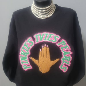 Pinkies and Pearls with Ivy Hands, Pinkies Up, Patches,  PATCH ONLY,  Ivy Girl, Jackets,  Sweatshirt,  1908, HBCU, Black Friday.