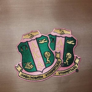 AKA shield patch, patches, 1908, Pink and Green Patch,  One Patch Per Order