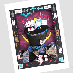 Limited Edition Alice in Wonderland Signed Art Print (16x12)