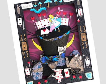 Limited Edition Alice in Wonderland Signed Art Print (16x12)