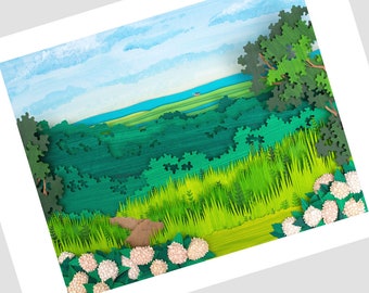 View of South Beach, Edgartown, Martha's Vineyard - Limited Edition Signed Art Print (12x16)