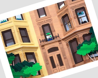 Brooklyn Brownstone Limited Edition Print (12x16" Signed)