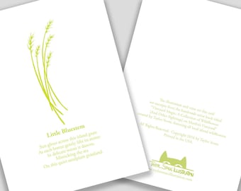Little Bluestem Flower Card with Poem