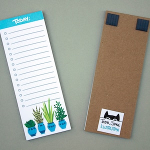 Today To-Do Notepad with Blue Potted Cacti (3x8&quot;)