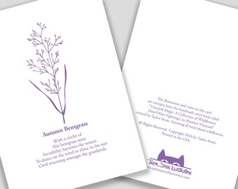 Autumn Bentgrass Flower Card with Poem