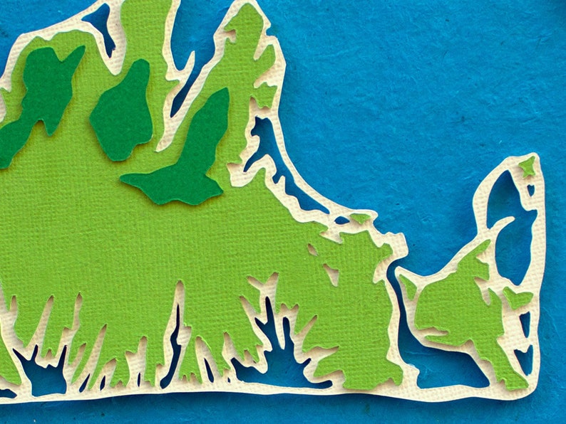 Martha's Vineyard Topography Map Print 8x10 - Etsy