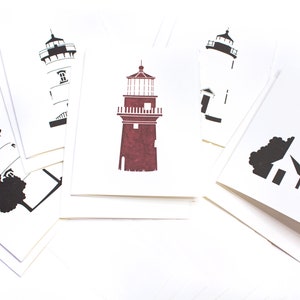 Jeu de cartes phare de 10 avec enveloppes (2 de chaque phare de Martha’s Vineyard)