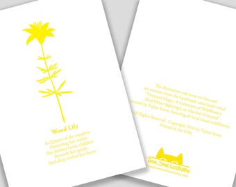 Wood Lily Flower Card with Poem