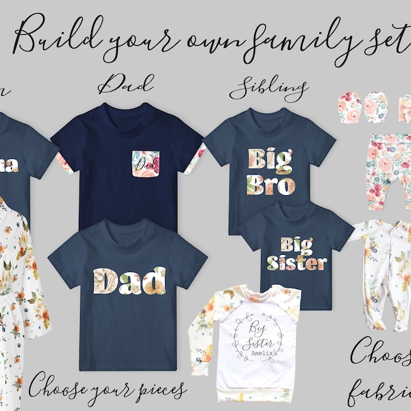 Coming Home Outfit // Family Outfit // Dad Shirt // Big Brother // Big Sister // New Baby Set // Build your own Family Coming Home Set