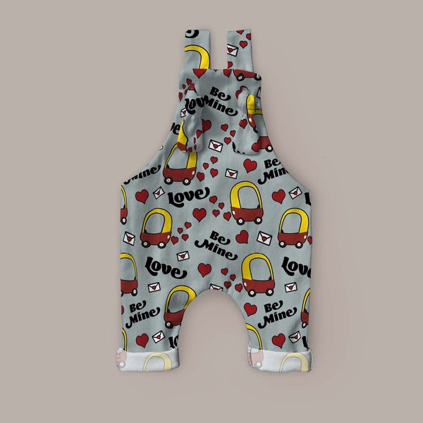 Baby boy Valentine's Day // Boy Valentine's Day // Cozy Car Heart Valentine Overalls // Valentine Love // Be Mine // Coming Home Outfit