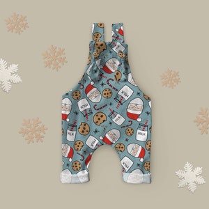 Baby Boy Christmas // Baby Girl Christmas // Santa Milk and Cookies Overalls // Christmas Baby // Coming Home Outfit