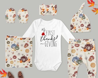 First Thanksgiving Baby Girl Coming Home Outfit // Autumn // - Etsy