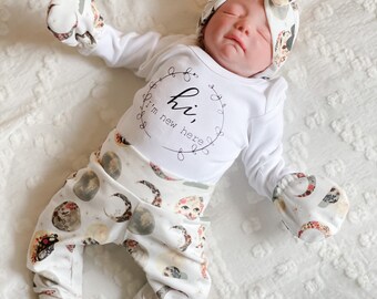 summer floral newborn girl layette accessories baby shower gifts newborn hat hospital hat newborn girl scratch mitts baby headwrap bow