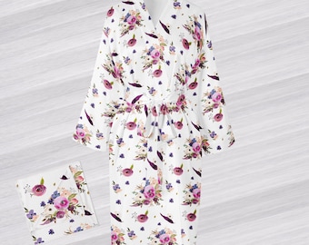 Maternity Robe// Delivery Robe// Postpartum Robe// Nursing Robe// Mommy and Me Robe and Swaddle// Robe and Swaddle Set //Organic Cotton