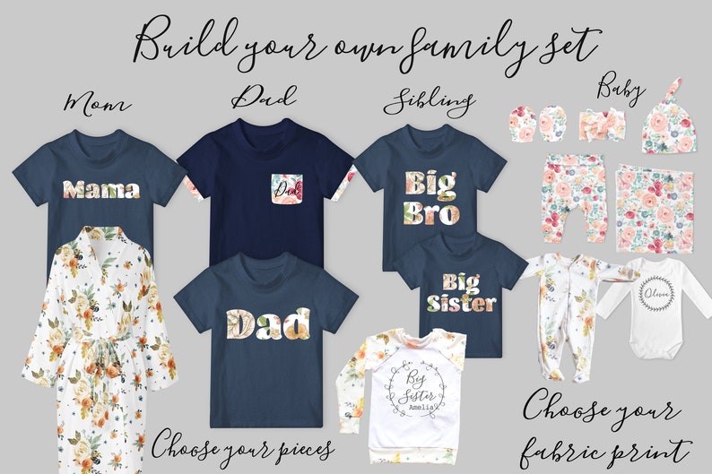 Coming Home Outfit // Family Outfit // Dad Shirt // Big Brother // Big Sister // New Baby Set // Build your own Family Coming Home Set 