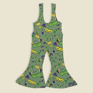 Baby Girl Mardi Gras Outfit // Girl Mardi Gras // Mardi Gras Bell Bottom // Mardi Gras Baby // Green, Yellow, Purple Mardi Gras Girl Outfit