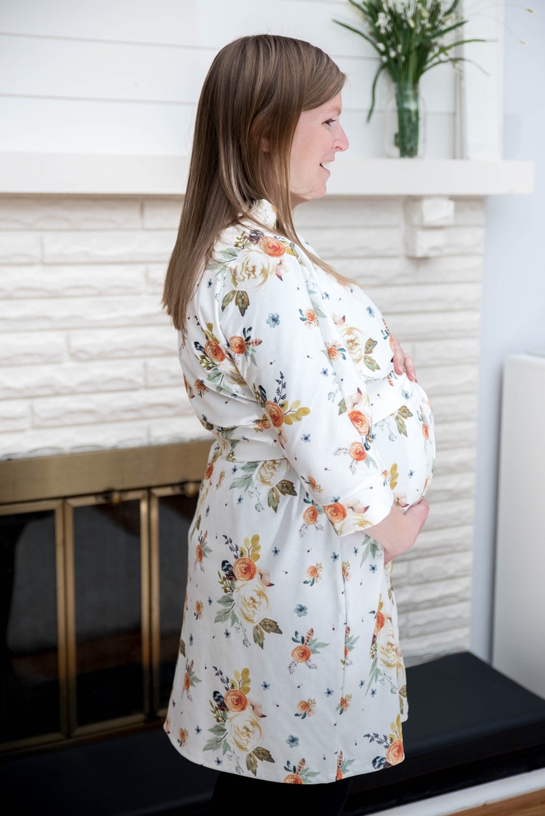 fleece maternity robe