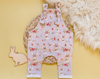 Baby Girl Easter Outfit // Baby Easter Outfit // First Easter Outfit // Floral Easter Bunny Overalls // Coming Home Outfit // Spring