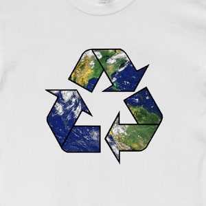 Recycle Earth Unisex T-Shirt Tee Environmental Shirt Nature Inspirational Green Climate Gift Eco 11:11 White