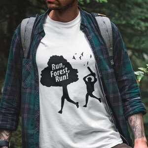 Run, Forest, Run Unisex T-Shirt Tee Funny Trees Environment Nature Inspirational Shirt Environmental Shirt Climate Gift Eco 11:11 image 1