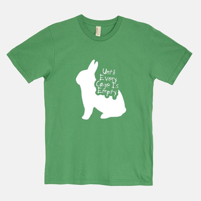 Until Every Cage is Empty Unisex T-Shirt for Animal Rights Green