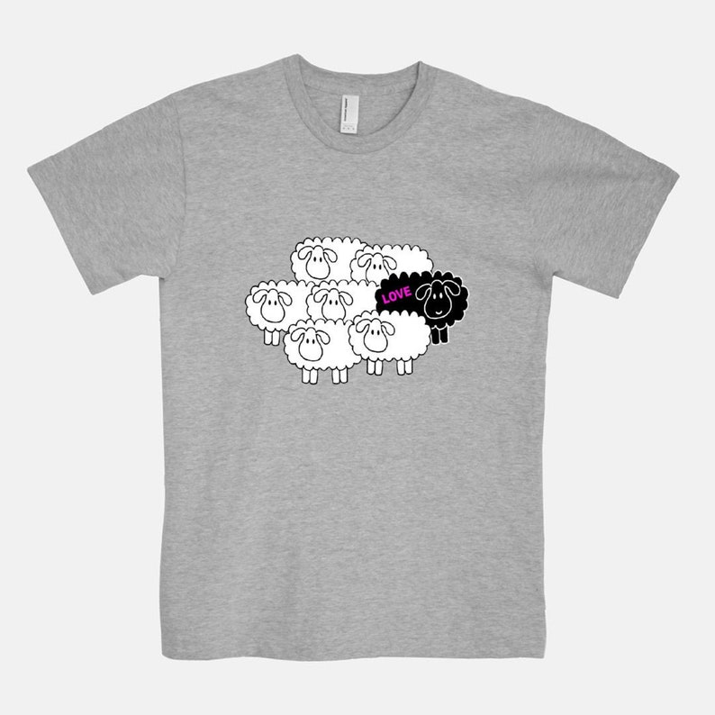 Black Sheep Love Unisex T-Shirt Inspirational Gray