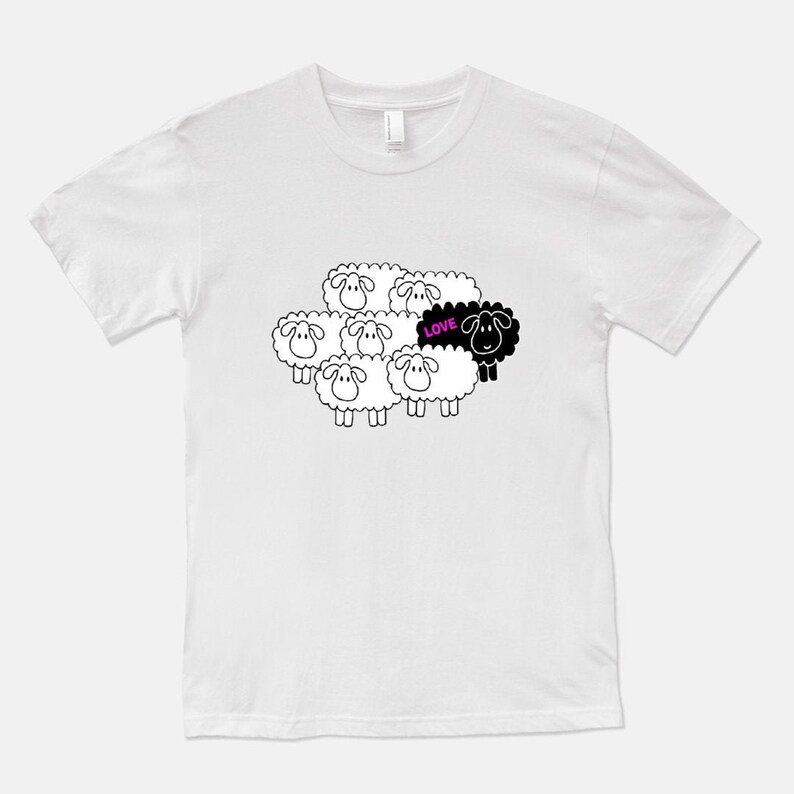 Black Sheep Love Unisex T-Shirt Inspirational White