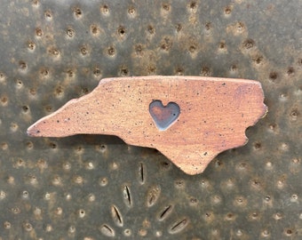 North Carolina heart, ceramic magnet, multiple colors
