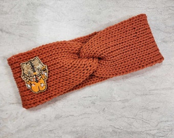 Trick or Treat Sam Cat Knit Ear Warmer, Handmade Earwarmer, Gift, Headband