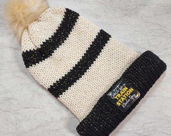 Ready to Ship Double-walled Brimmed Knit Hat, RTS, Train Station Yellowstone Beanie, Horror