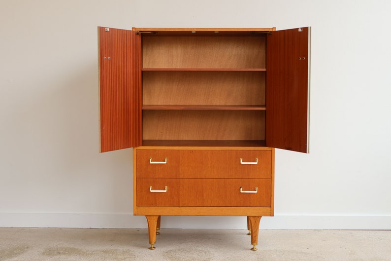 Mid Century Danish Modern Teak & Oak Armoire by G-Plan image 3