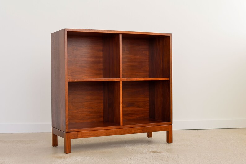 JUNO Handmade Mid Century Modern Inspired Record Shelf Walnut