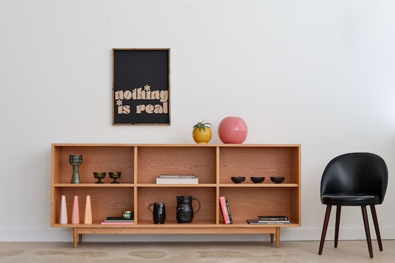 Mid century modern horizontal bookcase discount