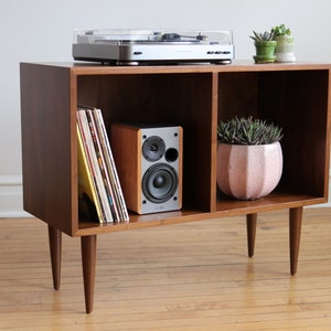 OLLIE - Handmade Mid Century Modern Inspired Record Shelf - Made in USA!
