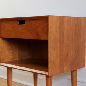 ALBANY Handmade Mid-Century Modern Nightstand Made in USA FREE Shipping Cherry